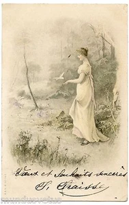 GORGEOUS WOMAN. JOLIE JEUNE FEMME. COLOMBE. DOVE - Picture 1 of 1