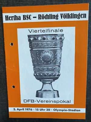 DFB-Pokal 75/76 Hertha BSC - Röchling Völklingen, 03.04.1976 Karl-Heinz Granitza - Bild 1 von 4