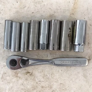 9 Piezas Craftsman 3/8”Drive SAE 6 Pt Enchufes Profundos con Controlador de 3/8” 7/16” a 13/16” EE. UU. - Imagen 1 de 7