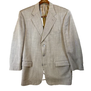 Gianni Italy 100% Wool Suit 40R Classic Cut 3-Button Herringbone lined pants - Picture 1 of 11