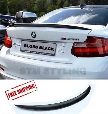 STM ALERÓN MALETERO TRASERO BMW SERIE 2 F22 F23 M2 F87 M DEPORTIVO NEGRO BRILLO LABIO