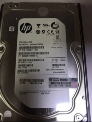 Fit HP 4TB SAS SC HDD 7.2K 6GB 3.5" 695842-001 695510-B21 695507-001 - Bild 1 von 3