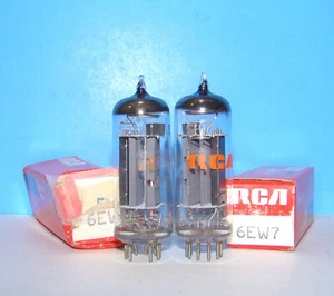 6EW7 NOS RCA amplifier radio audio electron vacuum tubes 2 valves tested 6EW7 - Picture 1 of 3