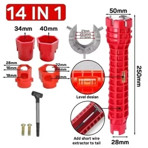 Faucet Sink Installer 14in1 Multi Tool Pipe Wrench Plumbing for Kitchen Bathroom - Picture 1 of 10