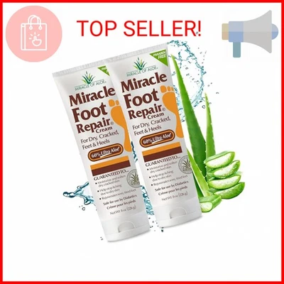 Crema reparadora de pies milagrosa (paquete de 8 oz/2) repara tacones y pies agrietados secos, 60 Foto 1 de 2