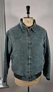 Vintage Carhartt Western Jacket Men's Large Green 90's USA Bomber Duck Canvas - Picture 1 of 21