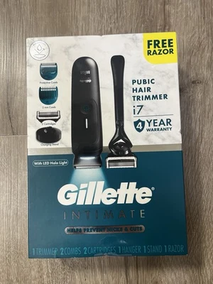NUEVO Recortador de vello corporal y púbico premium Gillette Intimate i7 para hombre con maquinilla de afeitar - Imagen 1 de 4