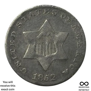 1852 3 Cent Silver X-1420 - Picture 1 of 3