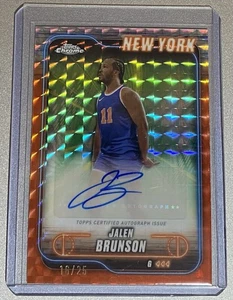 2024-25 Topps Chrome Jalen Brunson Orange Geometric Refractor Auto #'ed 16/25 - Picture 1 of 1