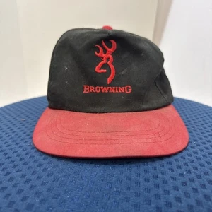Browning Baseball Cap One Size Black Red Yupoong Hunting Wilderness Wildlife - Picture 1 of 12