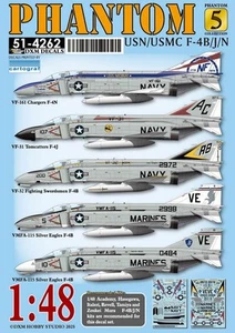 1/48 USN/MC F-4B/J/N Phantom Decal 5 for Academy/Hasegawa/Italeri/Revell/Tamiya - Picture 1 of 1