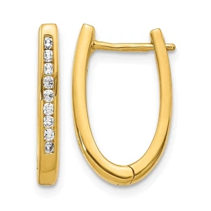 14k Yellow Gold 1/4 carat Lab Grown Diamond Hinged Hoop Earrings VS/SI, G - Picture 1 of 3