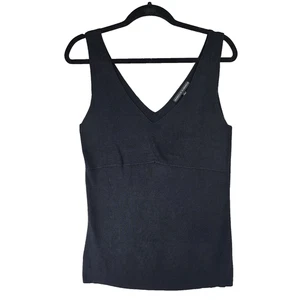 Isabella Demarco Damen schwarz gerippt V-Ausschnitt ärmellos Seidenmischung Top Größe L - Bild 1 von 8