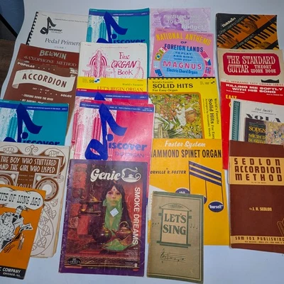 x20+ LARGE LOT Vintage Organ Piano Accordion Sheet Music Books Method Discover - Image 1 of 4