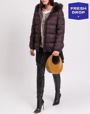 RRP€4980 BRUNELLO CUCINELLI Down Jacket IT42 US6 M Wool Blend Monili Fox Fur - Imagem 1 de 4