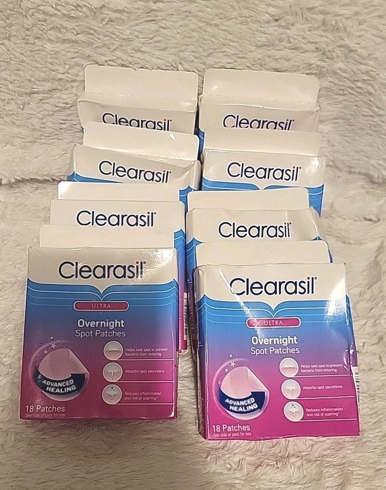 Clearasil Ultra Overnight Spot Patches 18Ct Ea 8PACK! Boxes Imperfect  Free Ship - Image 1 of 4