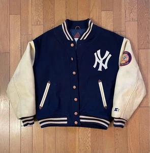 Starter COOPERSTOWN 50th anniversary! NY Yankees Sleeve Leather Stadium Jacket - Bild 1 von 10