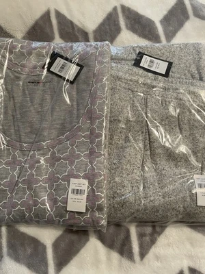 Conjunto de roupa de dormir feminina plus size, parte superior e inferior, tamanho: parte superior 22/24 parte inferior 26/28W - Imagem 1 de 4