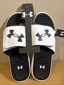 Under Armour Ignite Slide Logo verstellbar weiß Komfort Sport Sandalen Gr. 15 NEU - Bild 1 von 5