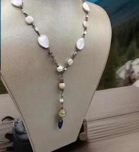Collar de perlas brillantes con cuentas estilo Lariat  - Imagen 1 de 6