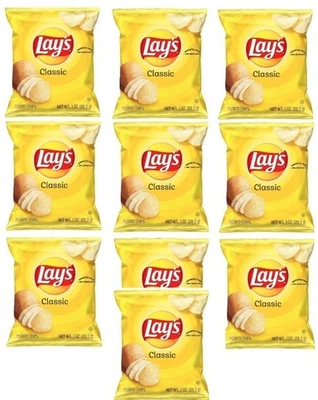 Lay's Classic Potato Chips, 1 oz. Bags ( Pack of 10 ) Factory-Seal Packaging - Image 1 of 3