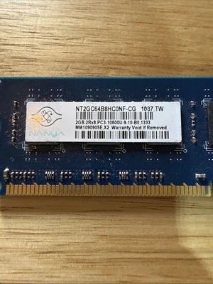 Nanya 2GB 2Rx8 PC3-10600U DDR3 1333MHz Desktop RAM Tested Used - Image 1 of 3