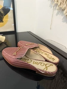 Mocassino donna Sam Edelman Linnie Horse-Bit Gingham a quadri mulo slip on taglia 10 - Foto 1 di 6