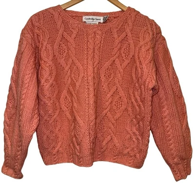 Cambridge Spirit 100% Shetland Wool Hand Knit Fisherman Sweater VTG 1980s Size S - Image 1 of 4