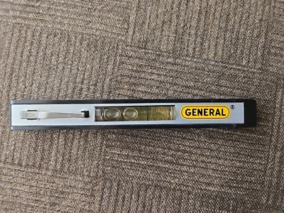 GENERAL Machinists Pocket Bubble Level Approx. 5” Plastic w Pocket Clip VINTAGE - Image 1 of 4