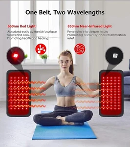 60 LEDs Red & Infrared Light Therapy Belt for Fat Burning Slimming & Pain Relief - Picture 1 of 9