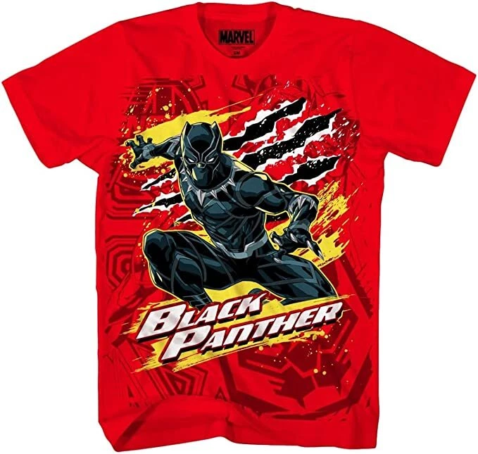 Marvel Avengers ☆ Black Panther Boys' Panther Party T-Shirt ☆ Sizes 4-18 - Image 1 of 1