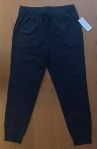 $78 Yogalicious Lux Women's Size XL Cuffed Ankle Joggers Nylon/Spandex Black - Picture 1 of 5