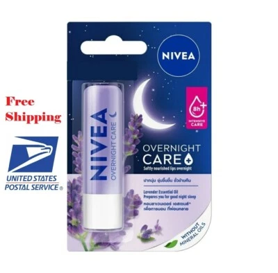 Nivea Lip Overnight Care Balm Dry Smooth Soft Moisturizing Stick Nourishing S3 - Image 1 of 4