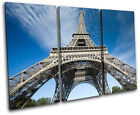 Paris Eiffel Tower Architecture TREBLE CANVAS WALL ART Picture Print VA