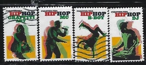 US Sc# 5480-5483 HIP HOP SET of 4 USED OFF PAPER SOUND - Picture 1 of 1