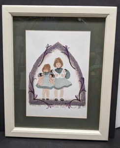 P. Buckley Moss Sisters Babies Numbered Signed Framed Print 1994 142/1000 - Picture 1 of 7