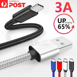 USB-C 3.1 Braided Data FAST Charging Cable For Samsung S21 S20 Ultra S10 S9 S8 - Picture 1 of 6