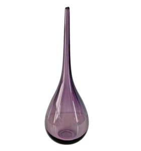 Torre & Tagus Collection Vase Long Neck Purple Hand Blown Glass Bottle 15.5" - Picture 1 of 6