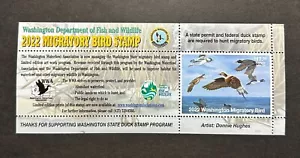 WTDstamps - 2022 WASHINGTON - State Duck Stamp - Mint OG NH **HUNTER TYPE** - Picture 1 of 2