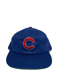 Vintage 80’s Chicago Cubs Blue SnapBack Trucker Hat Embroidered - Picture 1 of 8