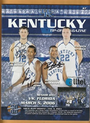 Ravi Moss Brandon Stockton Preston LeMaster Kentucky Wildcats AUTO Program B5 - Image 1 of 2