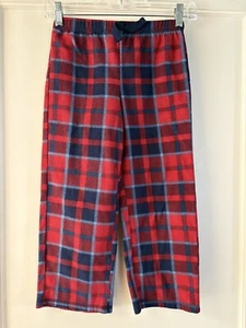 St. Eve Pajama Pants Boys Size 7 Flannel Plaid Red Blue Lounge PJ bottoms 26” L - Picture 1 of 9