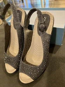 dress wedge sandals Silver - Picture 1 of 5
