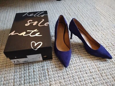 Zapatos de salón Banana Republic para mujer Annetta Hello Sole Mate azul gamuza talla 7,5 Foto 1 de 4