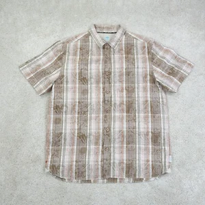 Fat Face Shirt Mens Large Floral Hawaiian Summer Pattern Check Plaid Vintage Y2K - Picture 1 of 8
