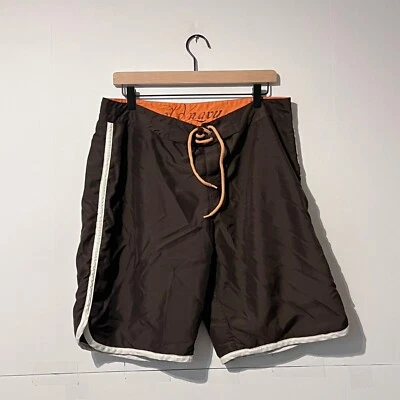 Pantalones Cortos de Rendimiento Old Navy Para Hombre Talla L Marrón Naranja Borde Cordón 34" Cintura Foto 1 de 4