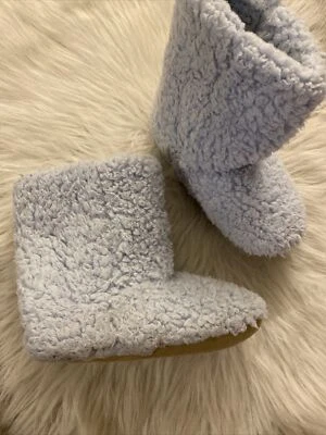 RESTORATION HARDWARE Baby And Child HEATHERED PLUSH BOOTIES SLIPPER sz 8-10 - Image 1 of 4