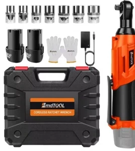 3/8" Akku-Elektroschrauber 12 V wiederaufladbares Werkzeug mit 2 Akkus 7 Steckschlüssel UK - Bild 1 von 8