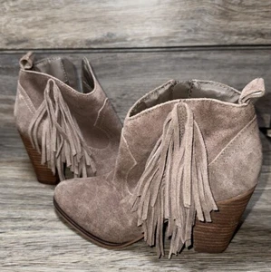 Steve Madden Leder Wildleder, Fransen spitz zulaufend Stiefelette Größe 7M - Bild 1 von 5