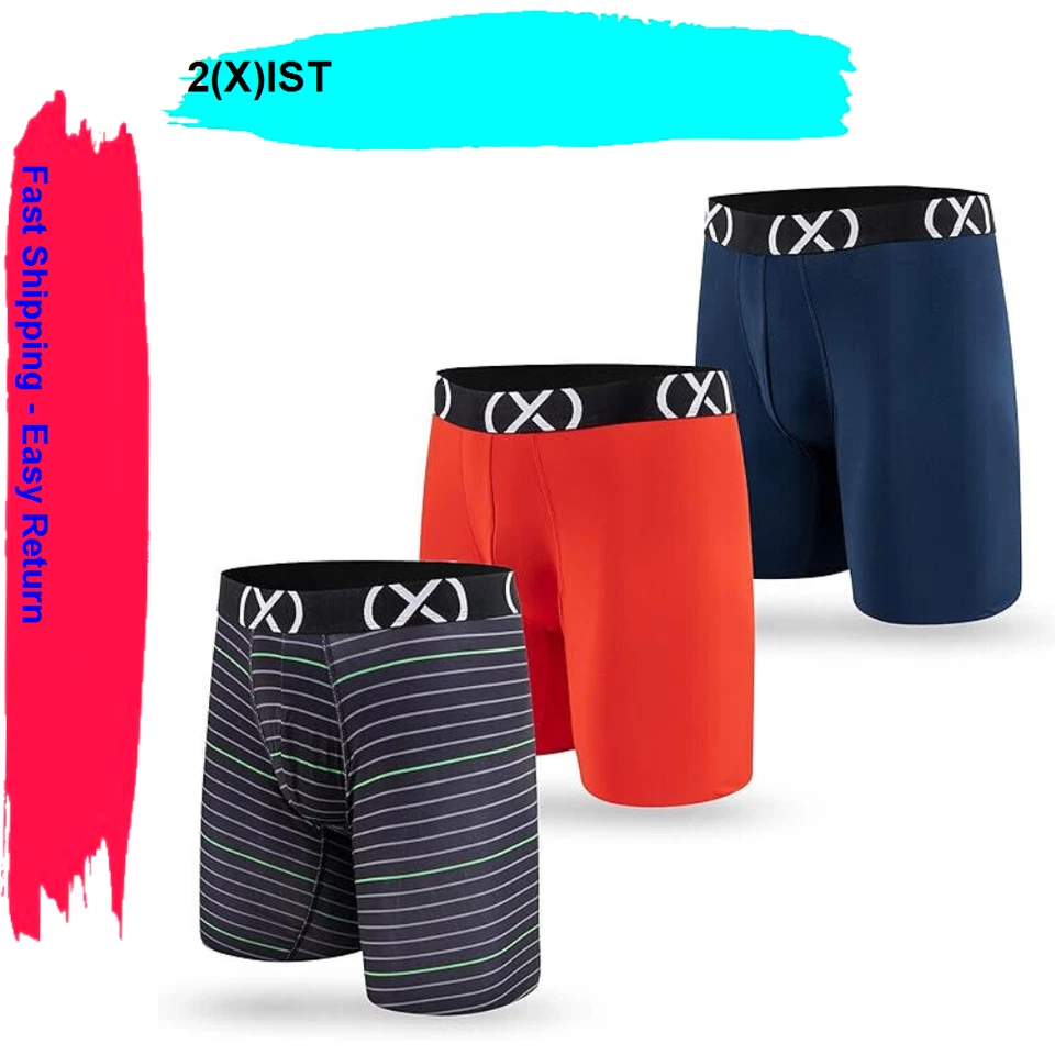 2(X)IST mens Sport Micro 3 Pack 9'' Inseam Boxer Briefs S